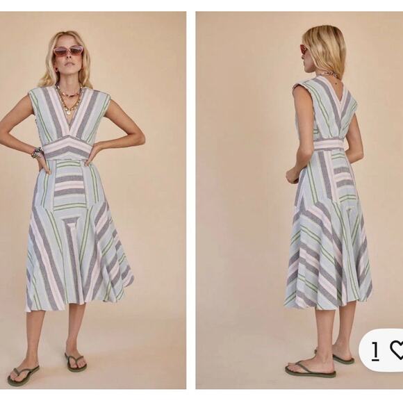 Hunter‎ Bell Jordan Pastel Stripe Dress Size 8 - Picture 1 of 6